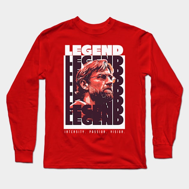 Jurgen Klopp Liverpool FC Legend LFC Long Sleeve T-Shirt by Red since 1892